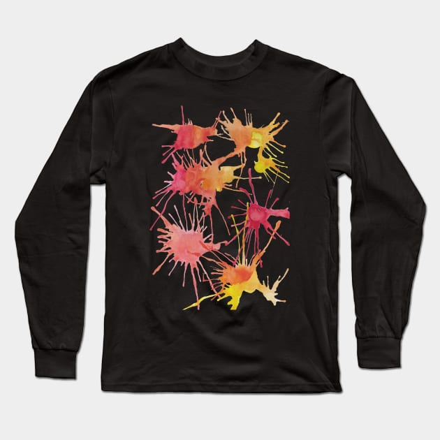 Citrus Splash Doodle Long Sleeve T-Shirt by Red Wolf